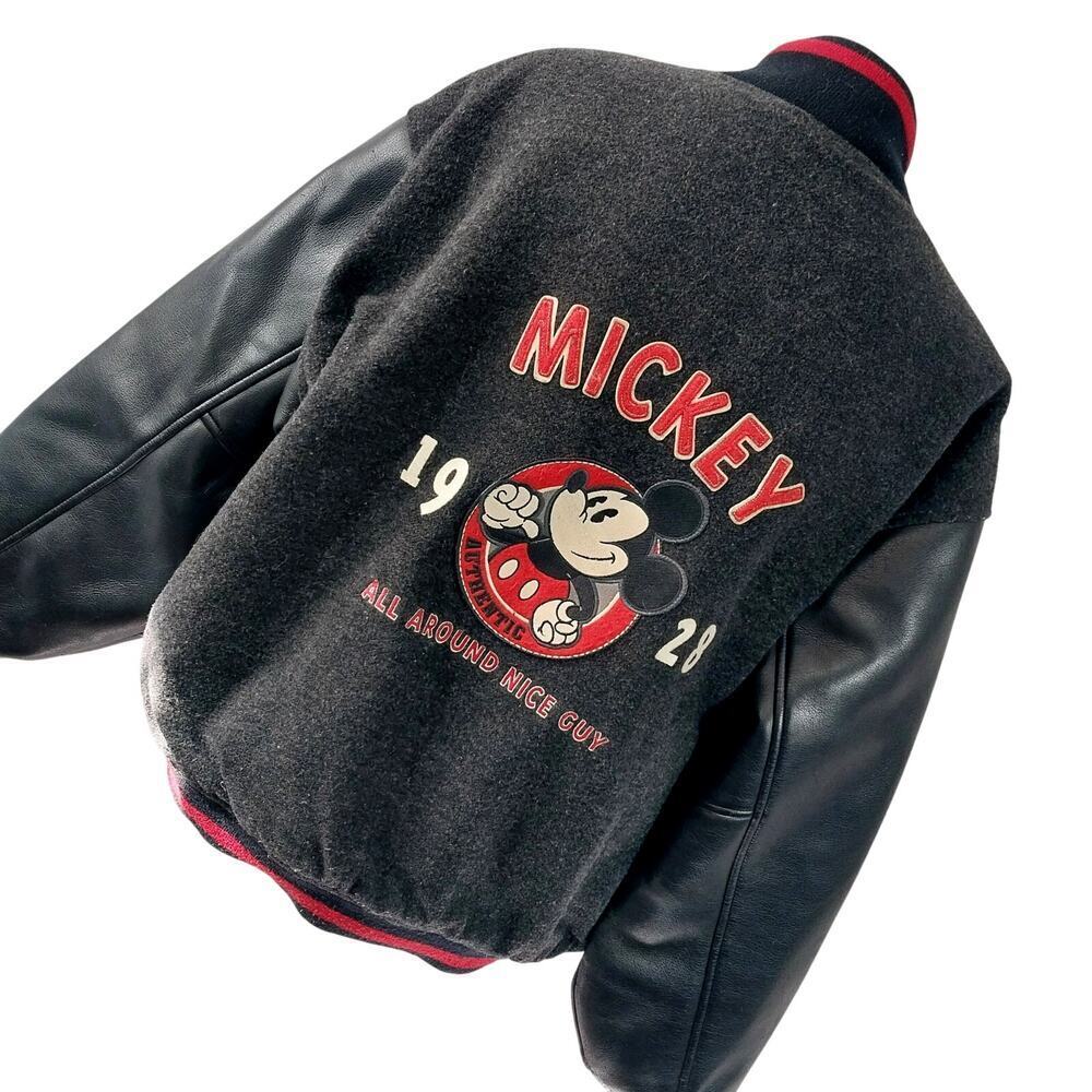 VINTAGE RARE MICKEY MOUSE! DISNEY STORE MICKEY VARSITY JACKET, RED & BLACK! SZ M - Picture 14 of 15